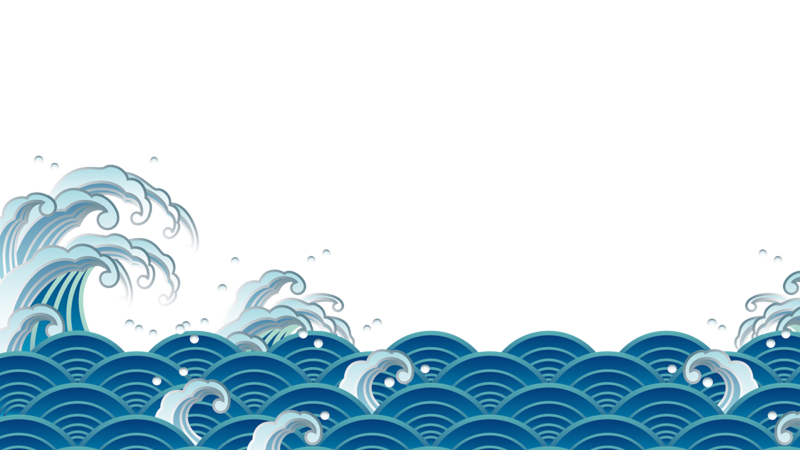 Chinese style cartoon sea wave pattern (17)