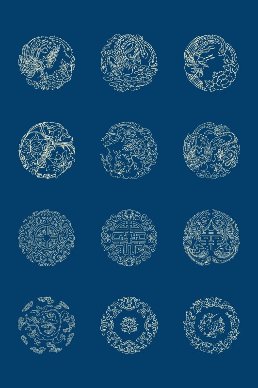 Chinese Style tartan frame pattern (14)