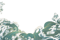 Chinese style cartoon sea wave pattern (72)