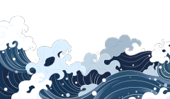 Chinese style cartoon sea wave pattern (10)