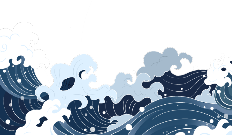 Chinese style cartoon sea wave pattern (10)