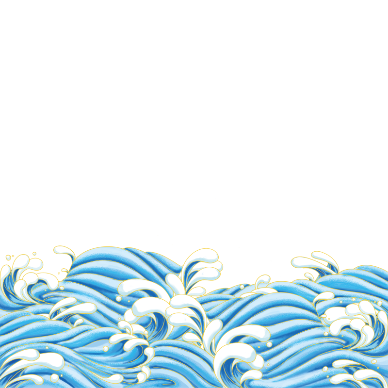 Chinese style cartoon sea wave pattern (42)