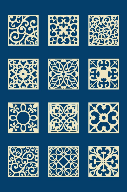Chinese Style tartan frame pattern (23)