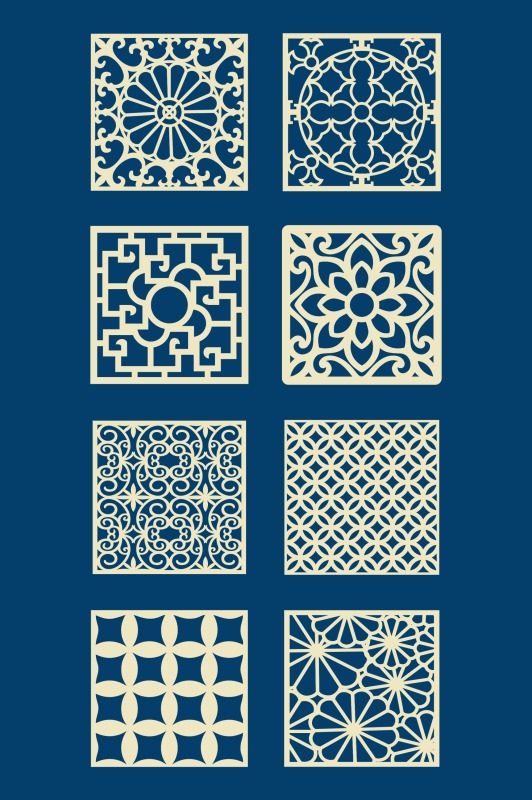 Chinese Style tartan frame pattern (35)