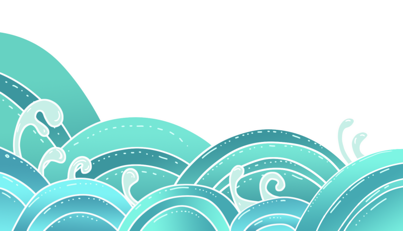 Chinese style cartoon sea wave pattern (70)
