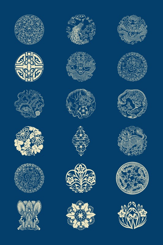 Chinese Style tartan frame pattern (7)