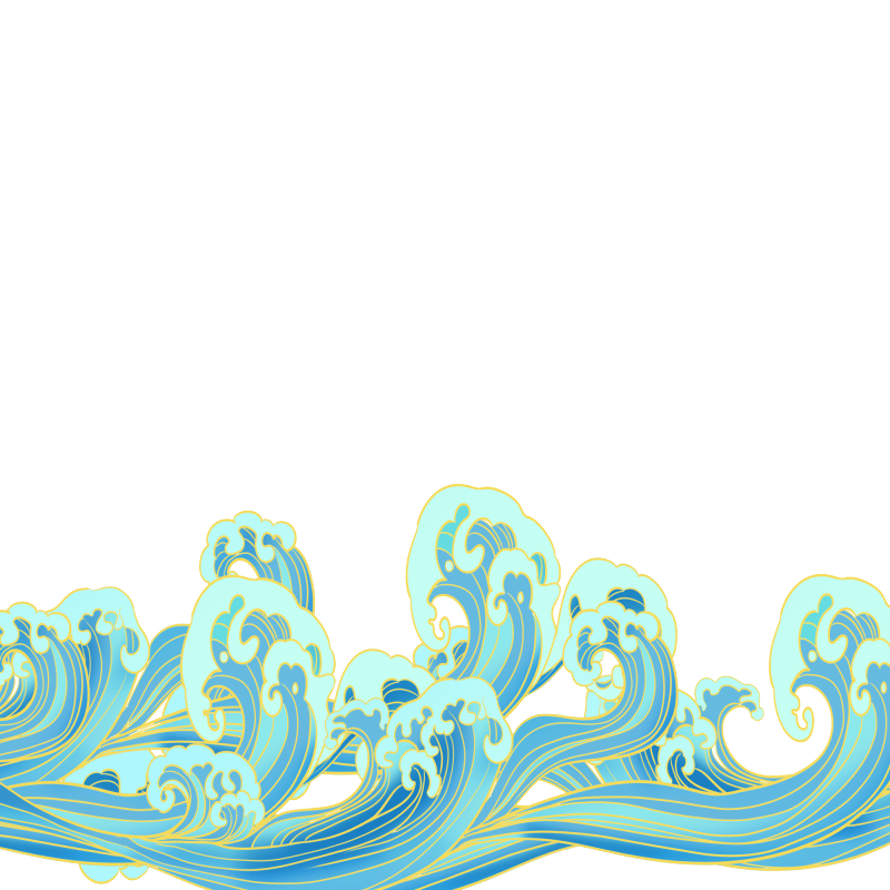 Chinese style cartoon sea wave pattern (30)