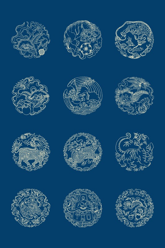 Chinese Style tartan frame pattern (12)
