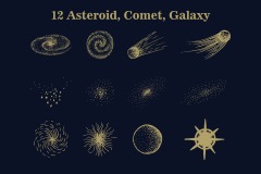 Starry sky planets elements pattern (5)