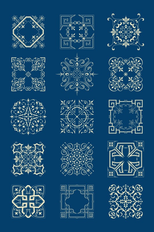Chinese Style tartan frame pattern (17)
