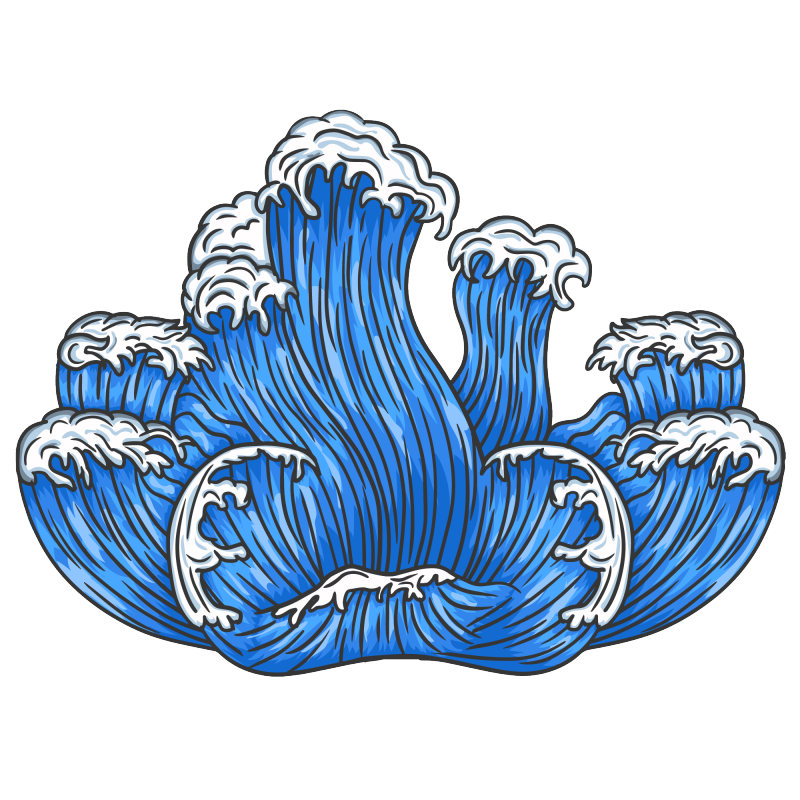 Chinese style cartoon sea wave pattern (80)