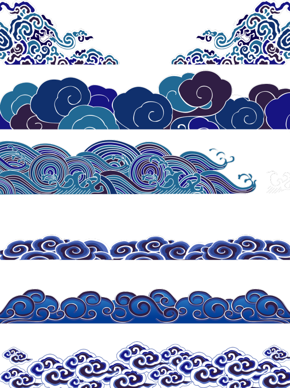 Chinese style cartoon sea wave pattern (58)