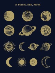 Starry sky planets elements pattern (1)