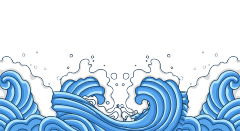 Chinese style cartoon sea wave pattern (6)