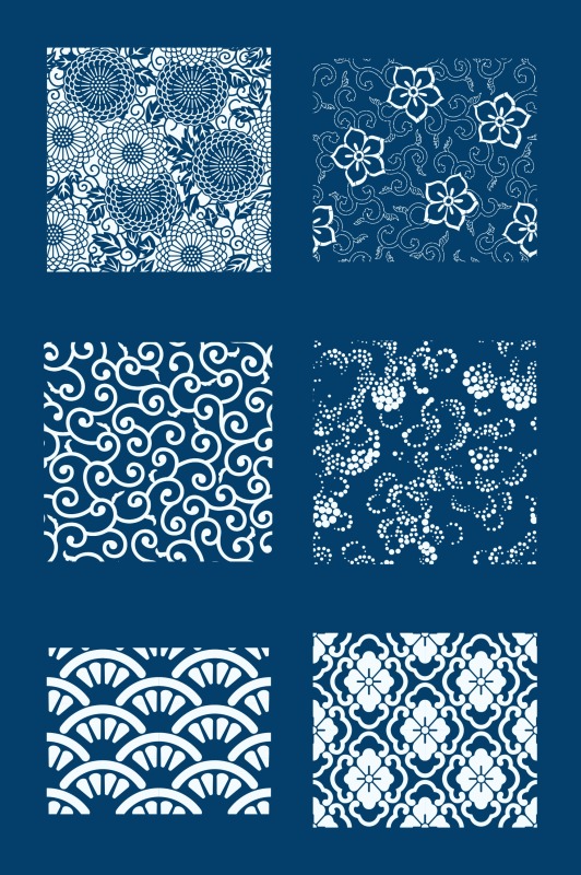 Chinese Style tartan frame pattern (8)