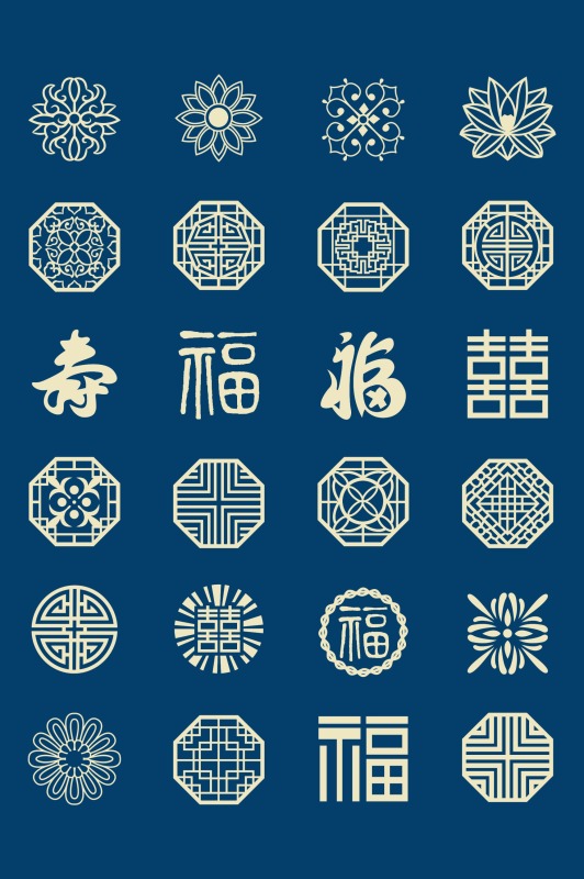 Chinese Style tartan frame pattern (24)