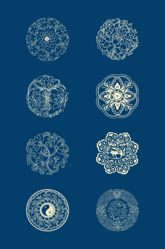 Chinese Style tartan frame pattern (18)