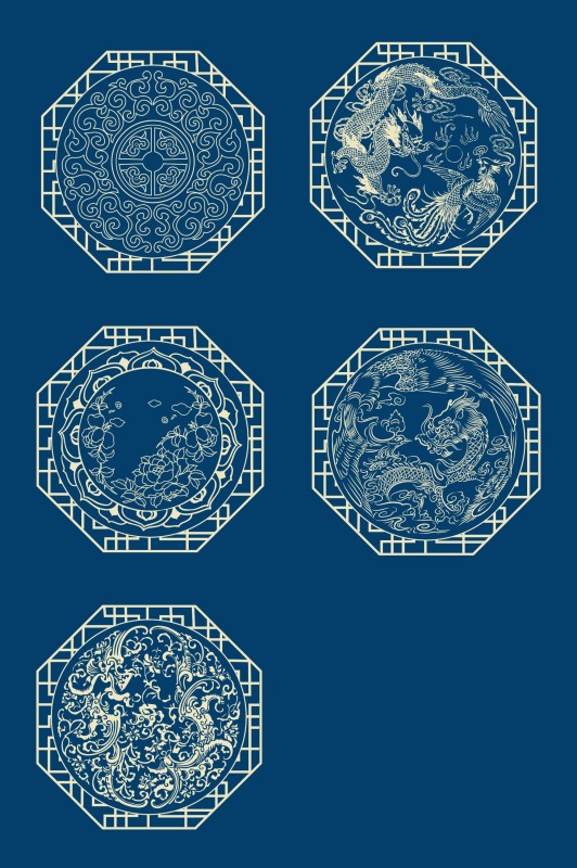 Chinese Style tartan frame pattern (10)