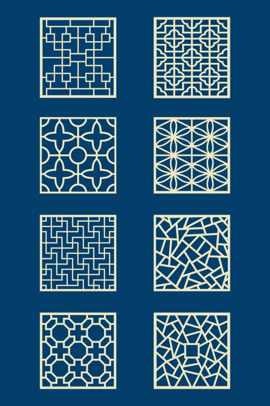 Chinese Style tartan frame pattern (39)