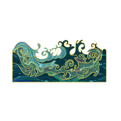 Chinese style cartoon sea wave pattern (27)
