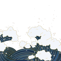 Chinese style cartoon sea wave pattern (51)