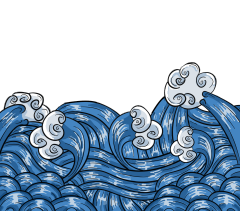 Chinese style cartoon sea wave pattern (32)