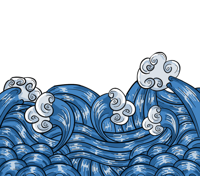 Chinese style cartoon sea wave pattern (32)