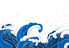 Chinese style cartoon sea wave pattern (11)