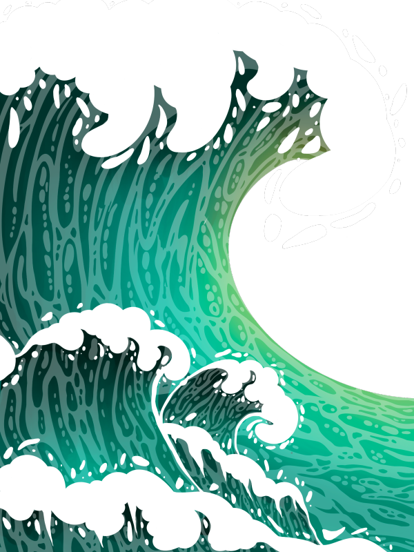 Chinese style cartoon sea wave pattern (62)