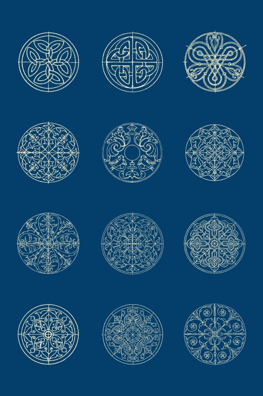 Chinese Style tartan frame pattern (4)