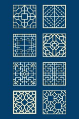 Chinese Style tartan frame pattern (38)