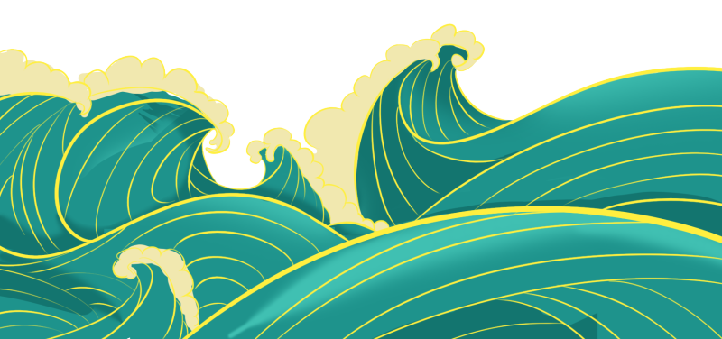 Chinese style cartoon sea wave pattern (68)