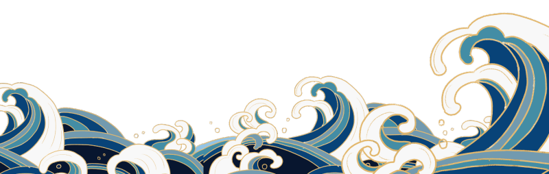 Chinese style cartoon sea wave pattern (19)
