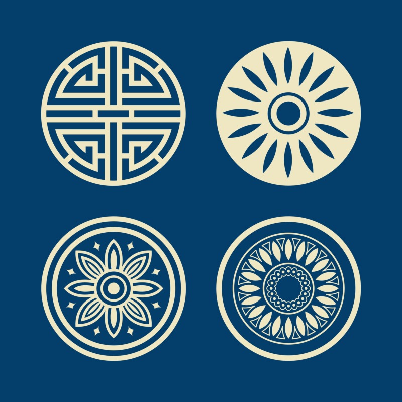 Chinese Style tartan frame pattern (28)