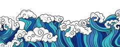 Chinese style cartoon sea wave pattern (20)