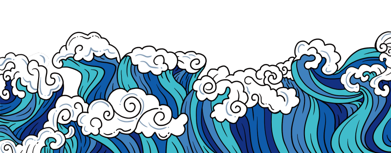 Chinese style cartoon sea wave pattern (20)