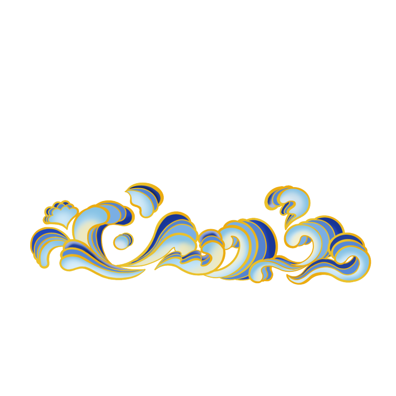Chinese style cartoon sea wave pattern (43)