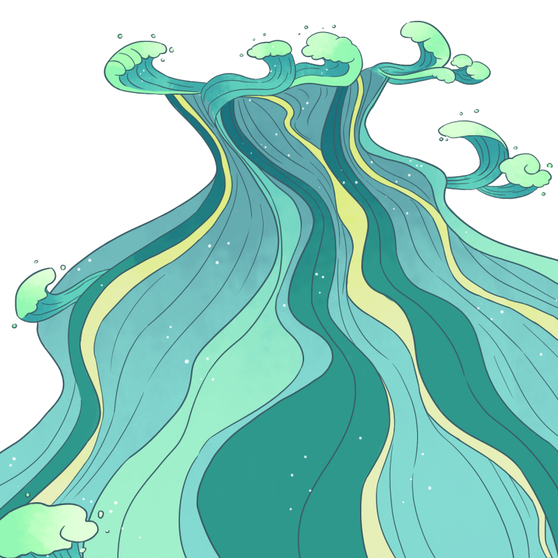 Chinese style cartoon sea wave pattern (73)