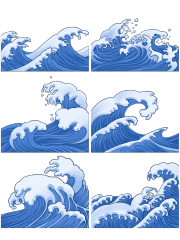 Chinese style cartoon sea wave pattern (59)