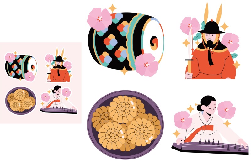 Korean traditional elements pattern (10)