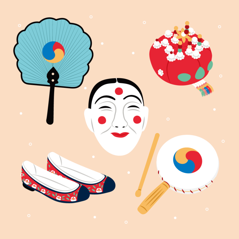 Korean traditional elements pattern (7)