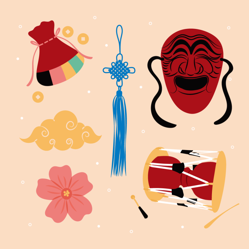 Korean traditional elements pattern (9)