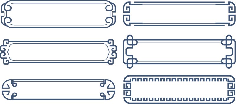 Chinese Style cloud frame pattern (6)