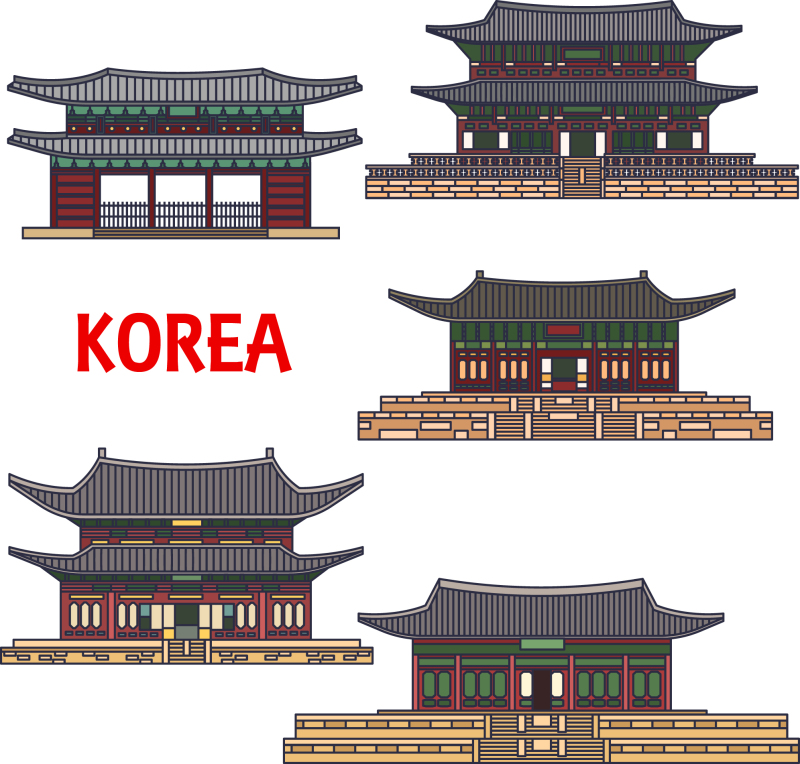 Korean  traditional architecture pattern template (2)