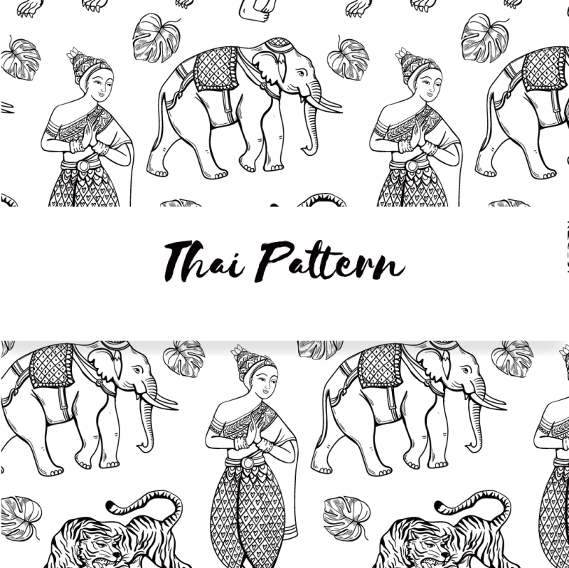 Thai style decorative pattern template (4)