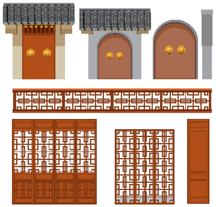 Korean  traditional architecture pattern template (20)