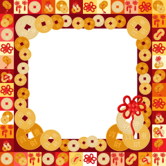 Chinese Style gold ingot and gold coin template pattern (14)