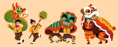 Chinese Style dragon and lion dance  pattern (12)