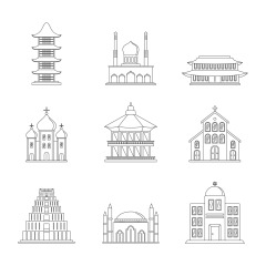 Chinese Style pavilion and memorial archway template pattern (16)