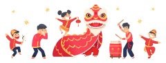 Chinese Style dragon and lion dance  pattern (20)
